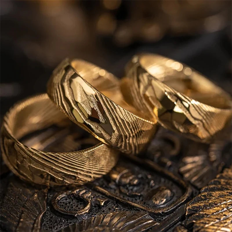 Hammered Damascus Ring