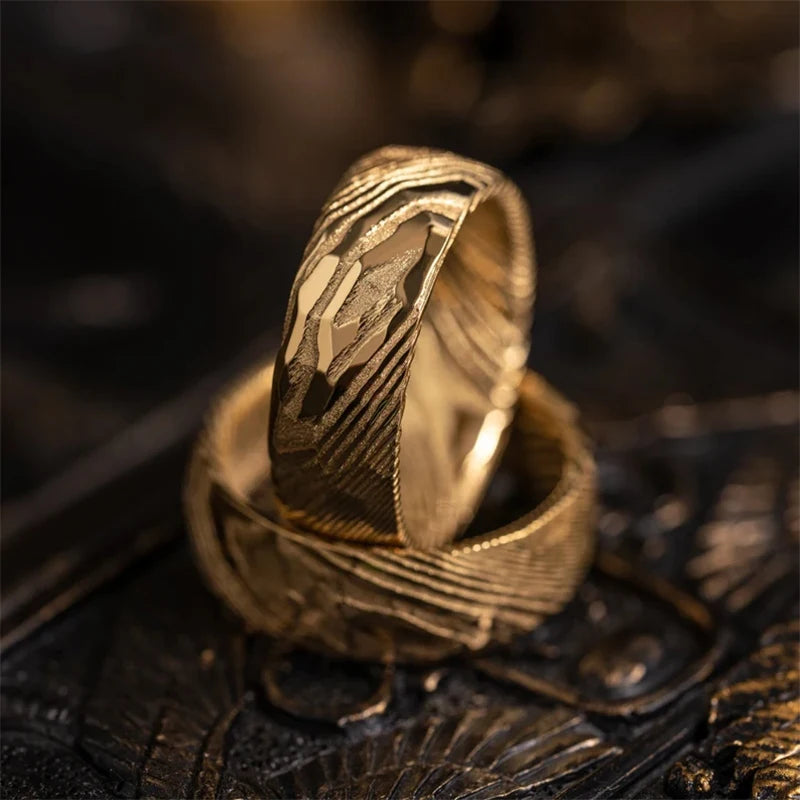 Hammered Damascus Ring