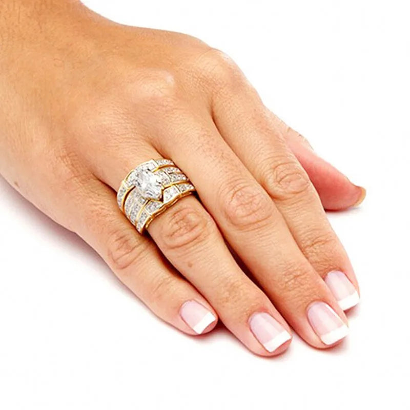 Marquise Diamond Ring Set