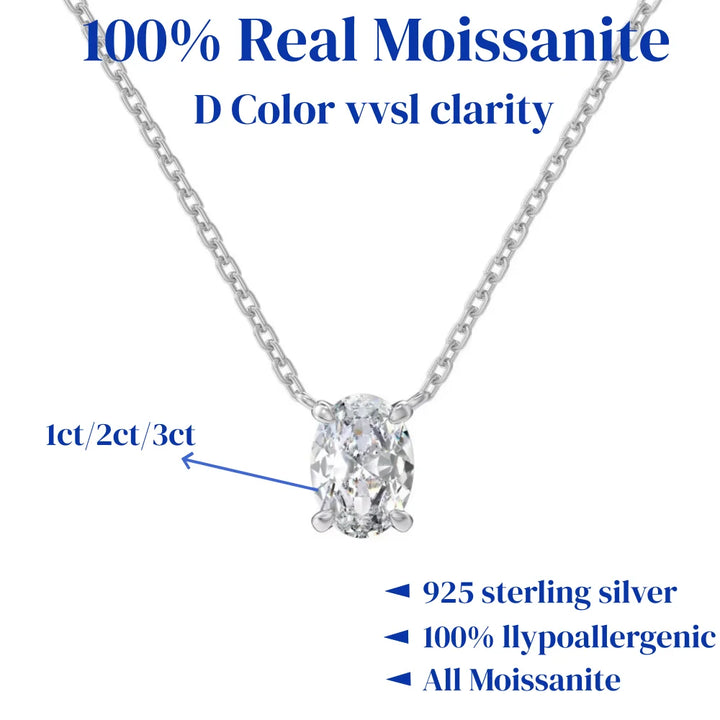 Oval Solitaire Necklace