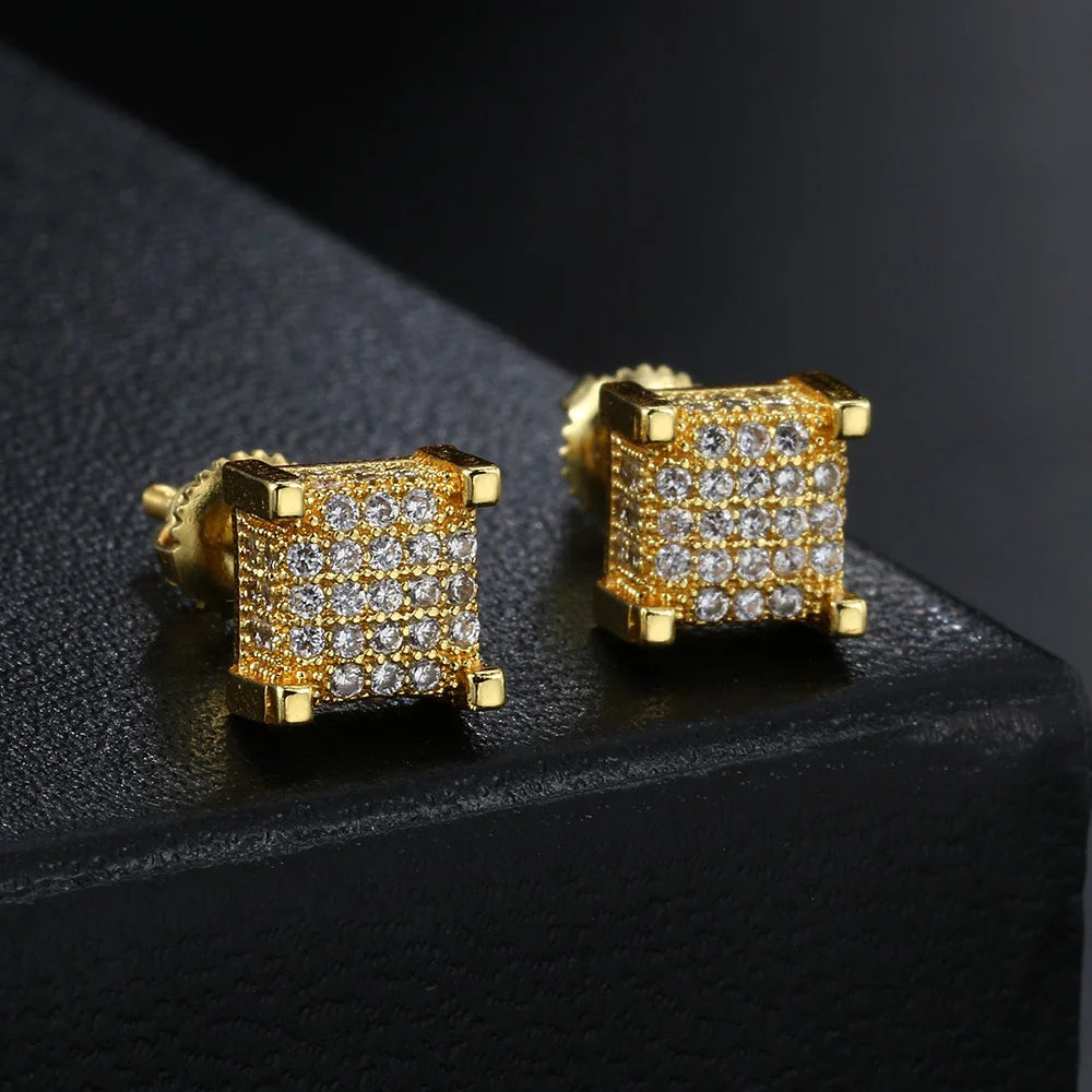 Square Zircon Studs