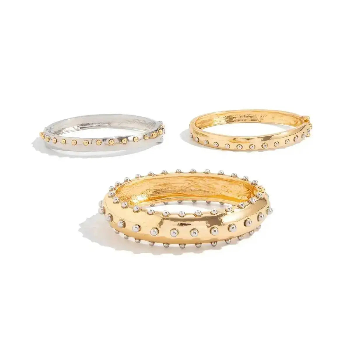 Layered Geometric Bracelet Set