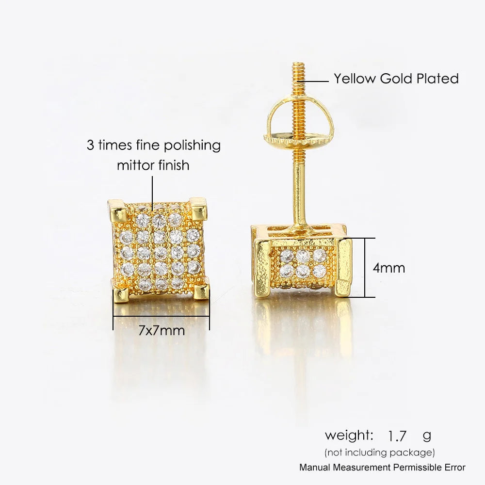 Square Zircon Studs
