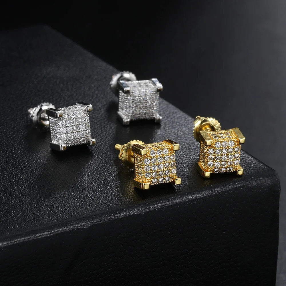 Square Zircon Studs