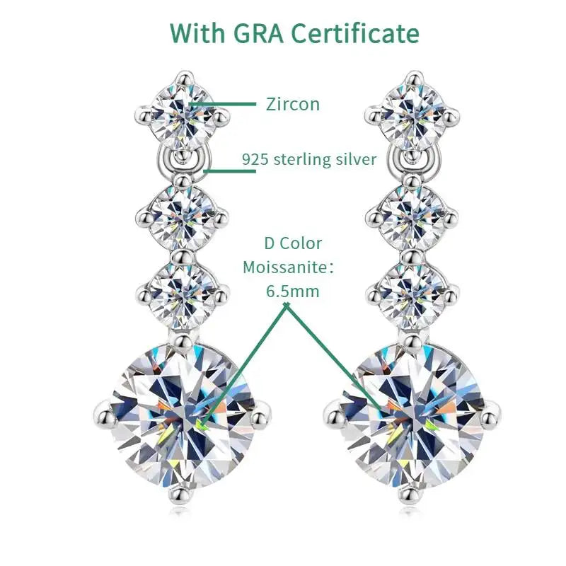 Moissanite Drop Earrings