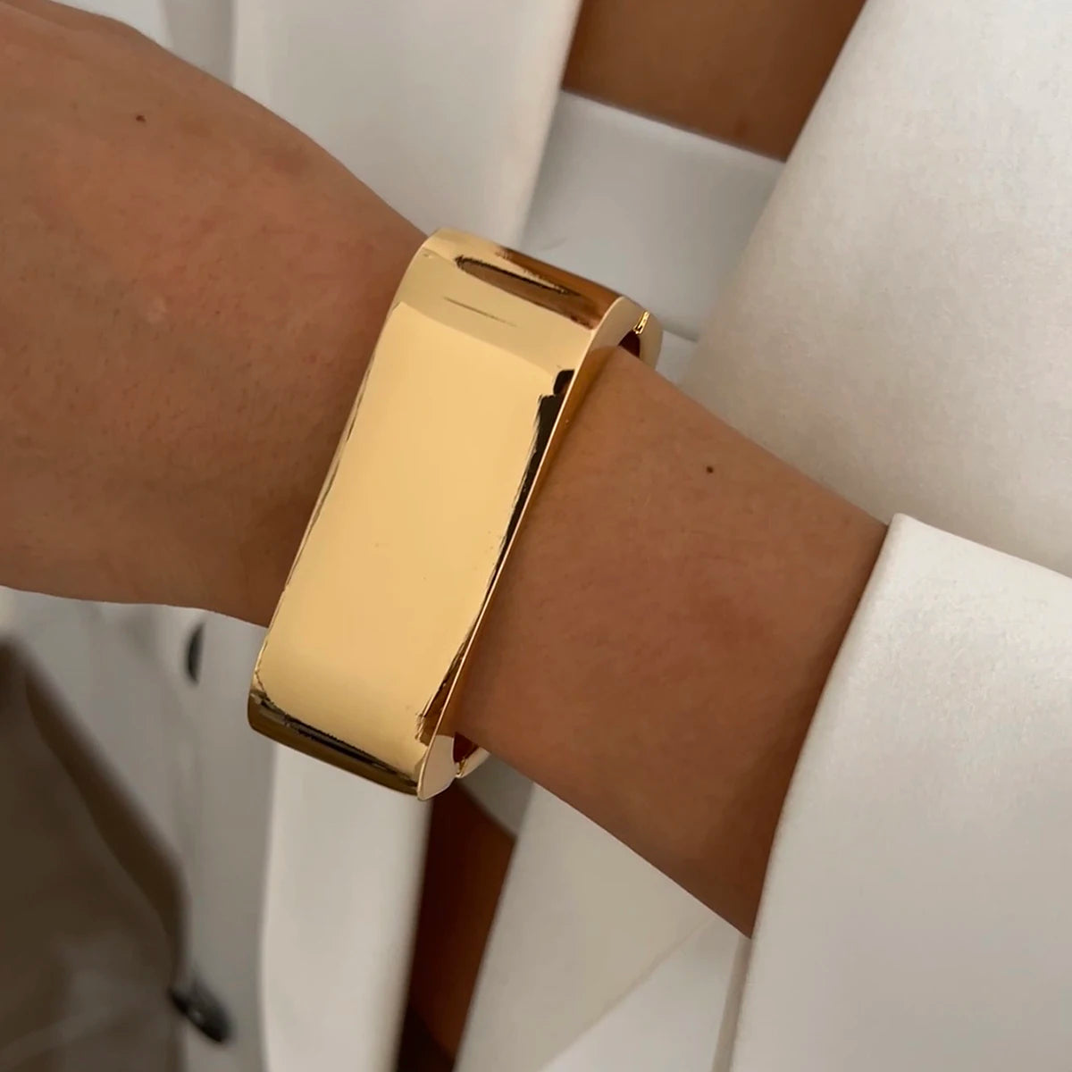 Geometric Metal Cuff Bracelet