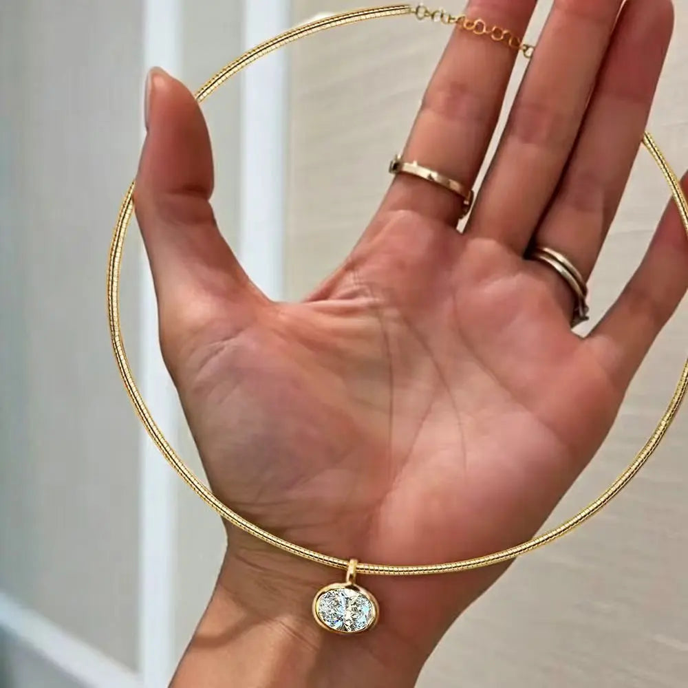 Oval Moissanite Choker