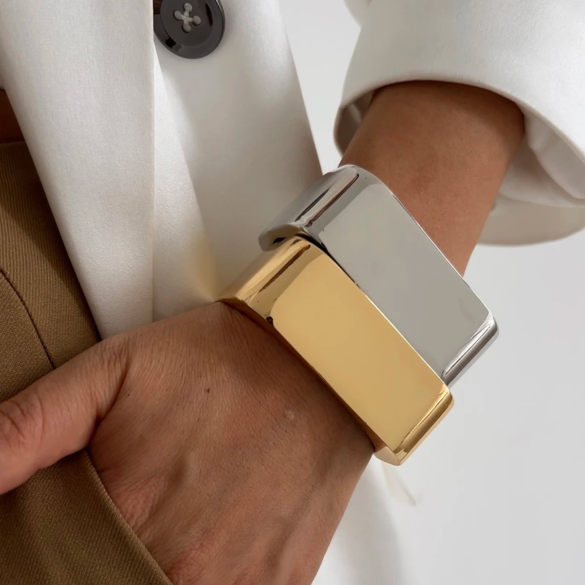 Geometric Metal Cuff Bracelet