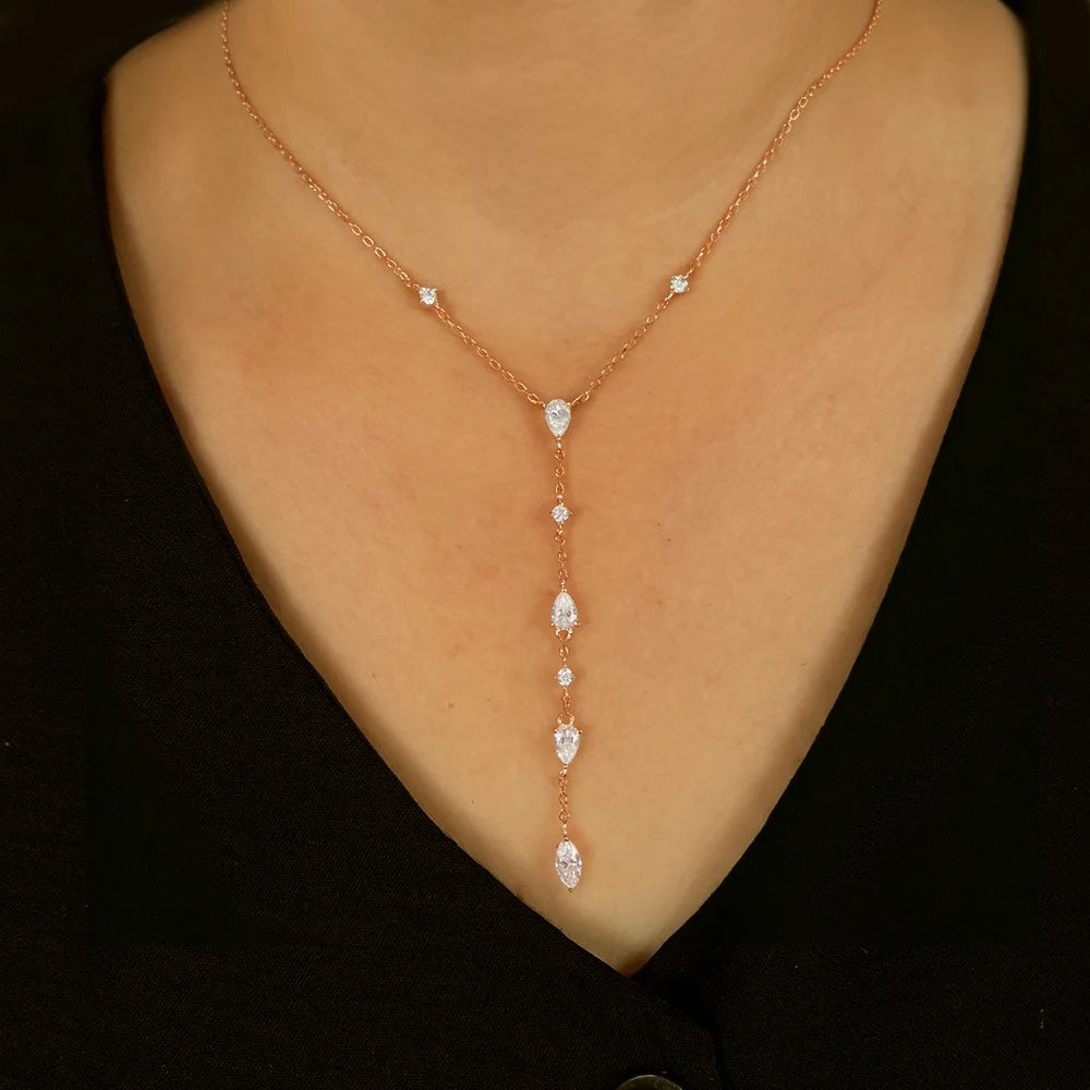 Y-Shaped Moissanite Necklace