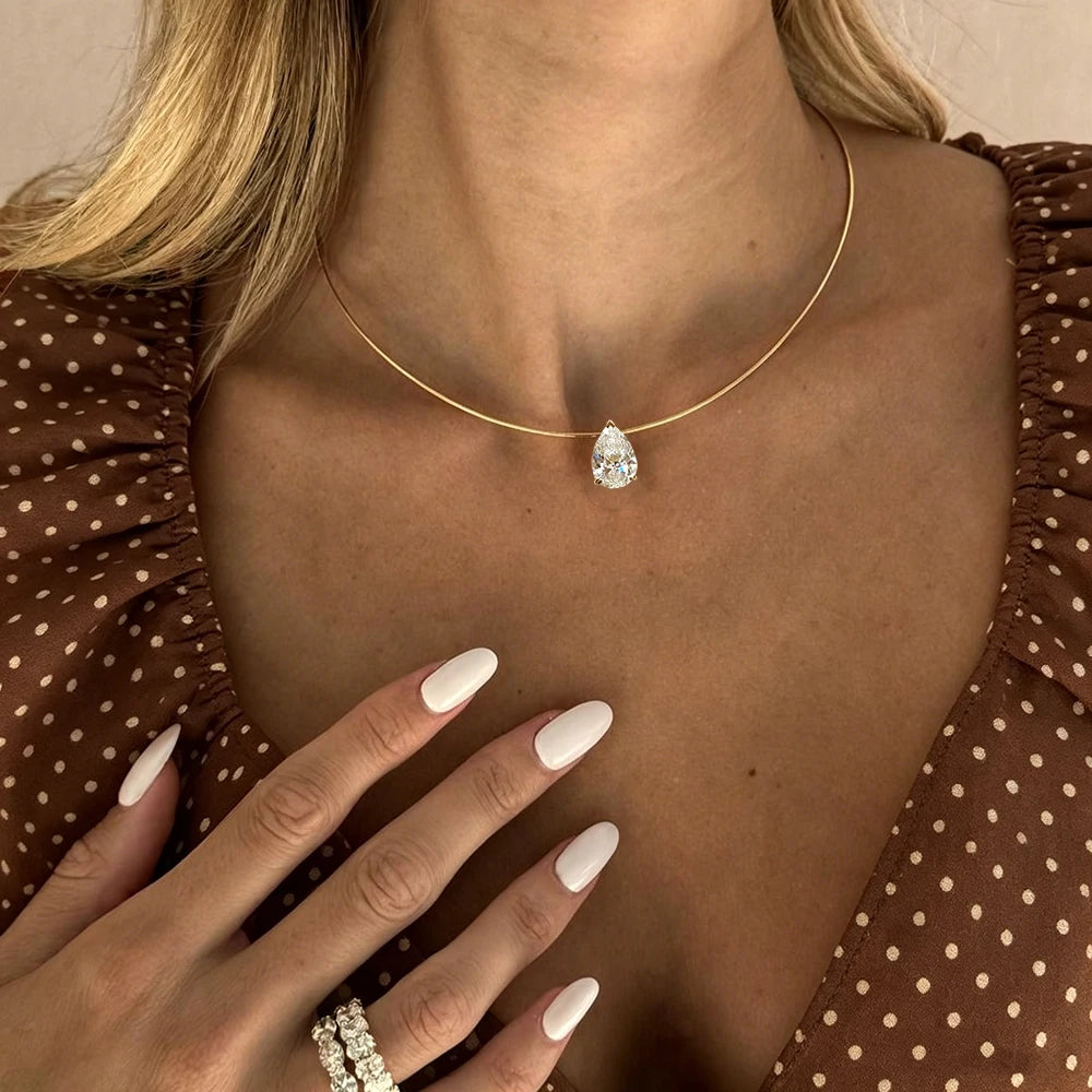 Pear Moissanite Choker