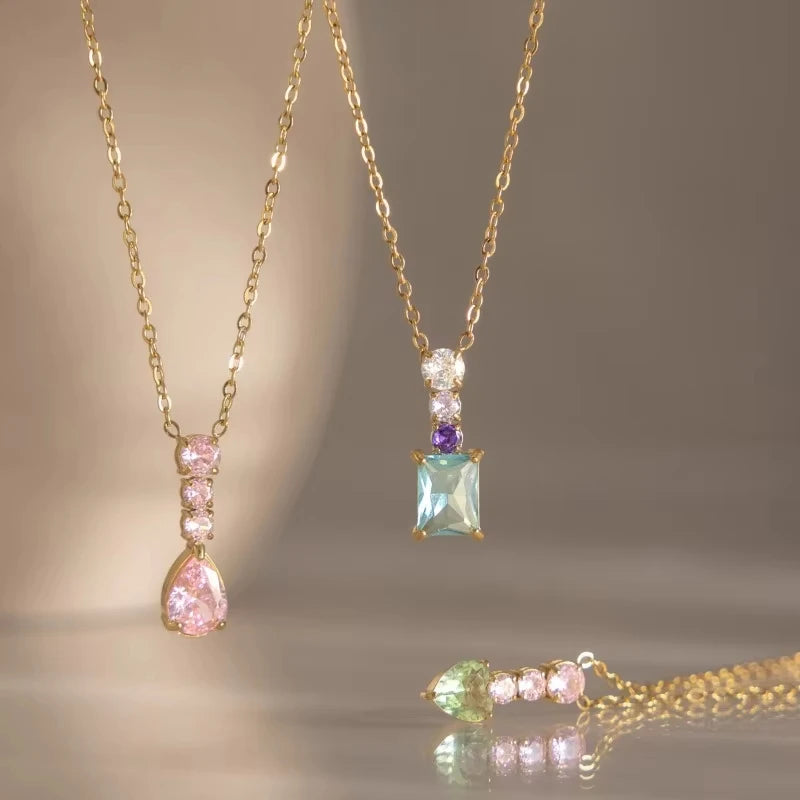 Colorful Heart Pendant Necklace