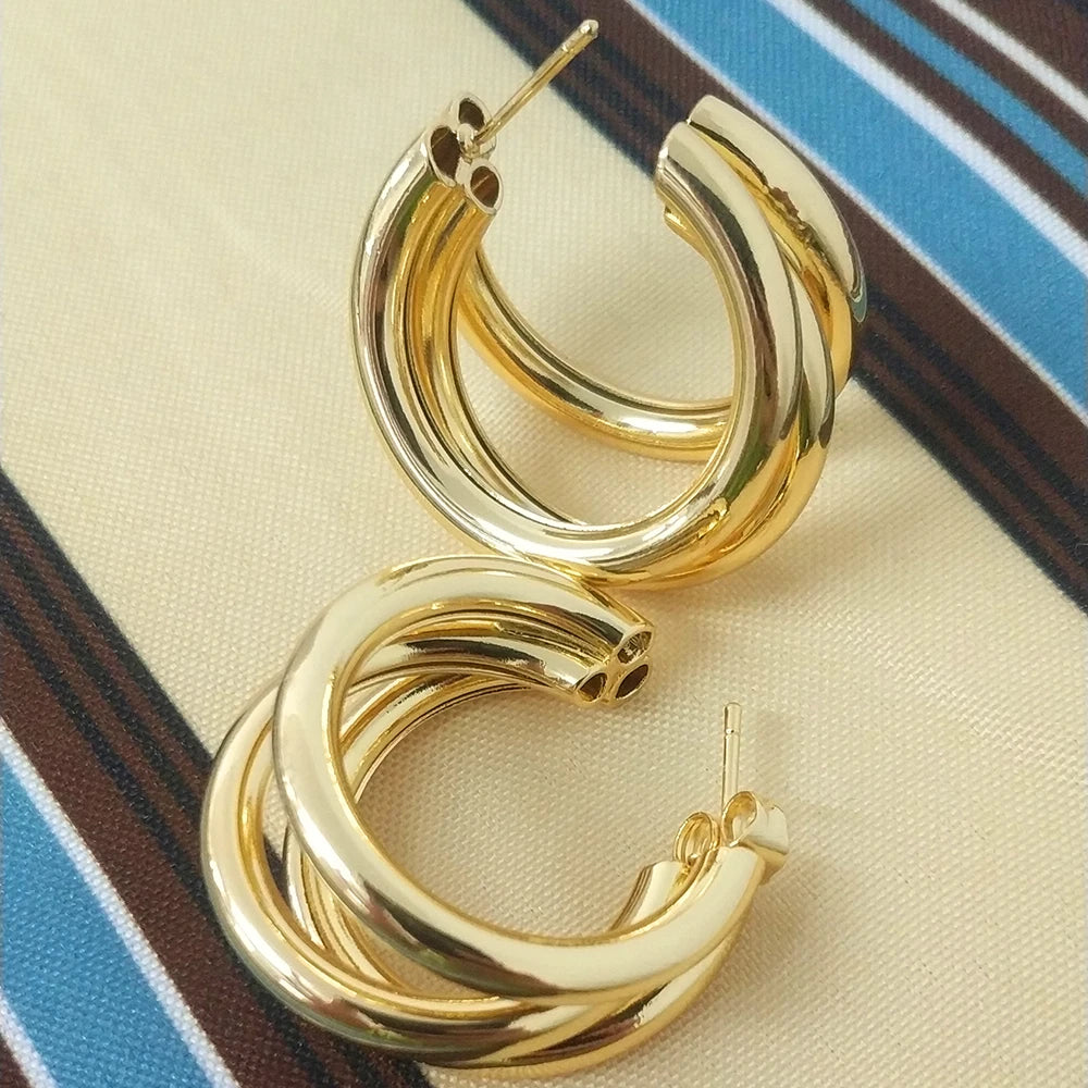Twisted Gold Hoops