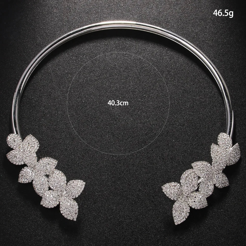 Floral Rhinestone Choker