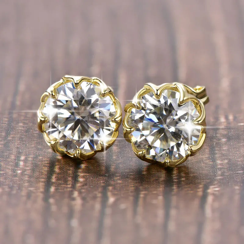 Flower Moissanite Earrings