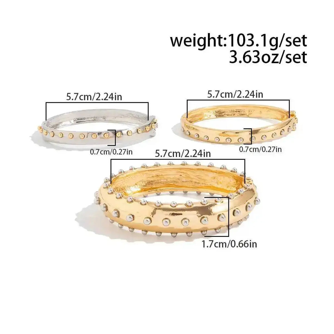 Layered Geometric Bracelet Set