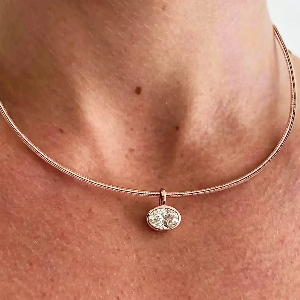 Oval Moissanite Choker