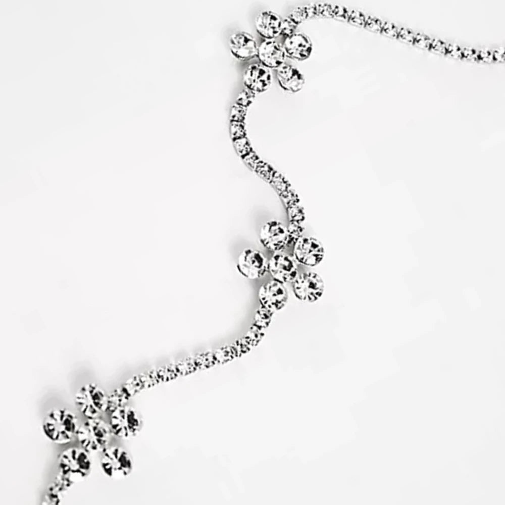 Floral Rhinestone Choker