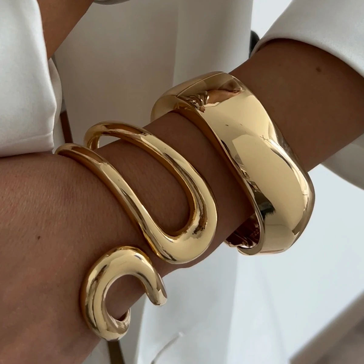 Geometric Metal Cuff Bracelet