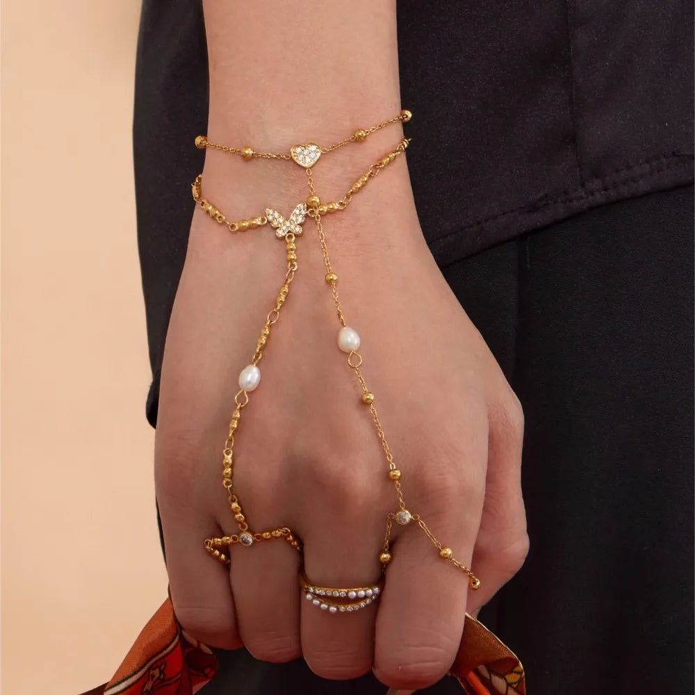 Gold Hand Chain Bracelet