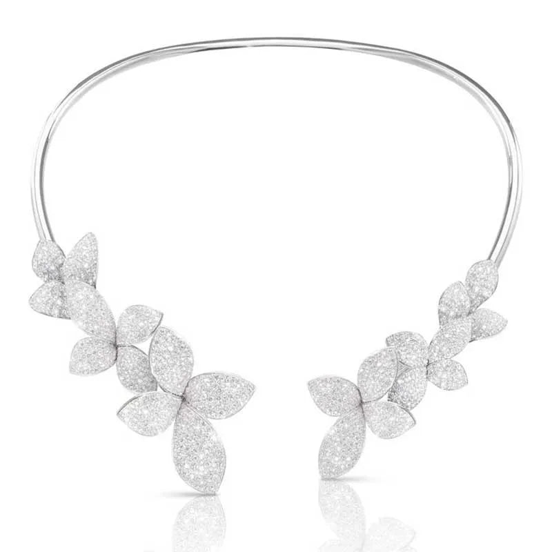 Floral Rhinestone Choker