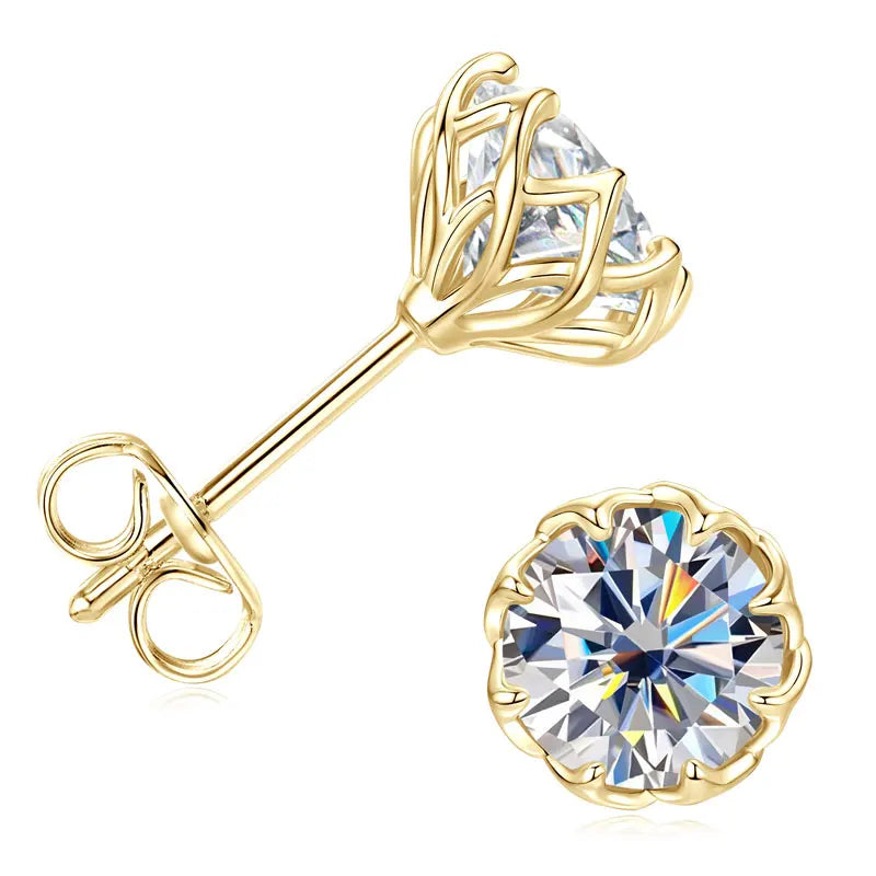 Flower Moissanite Earrings