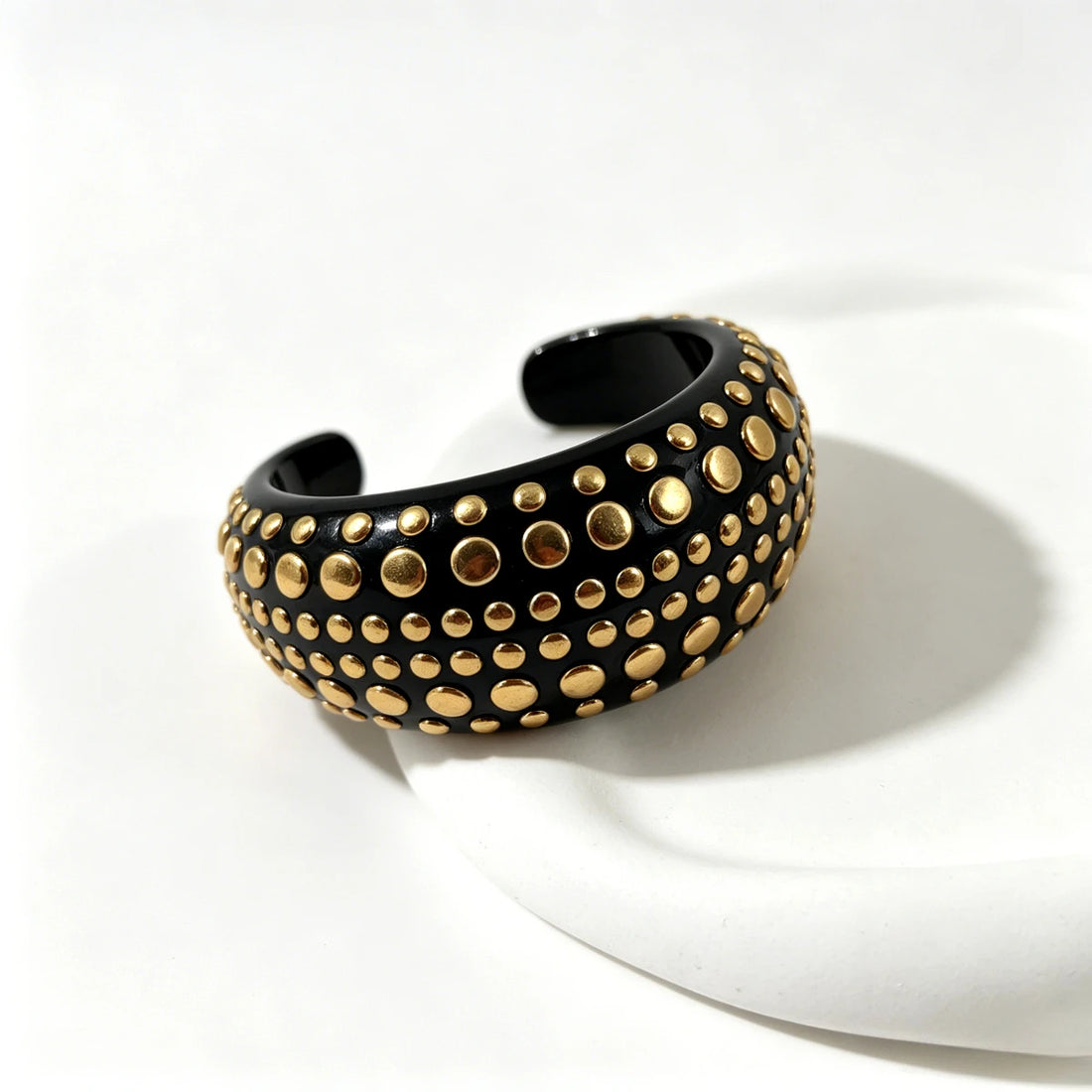 Black Resin Cuff Bracelet