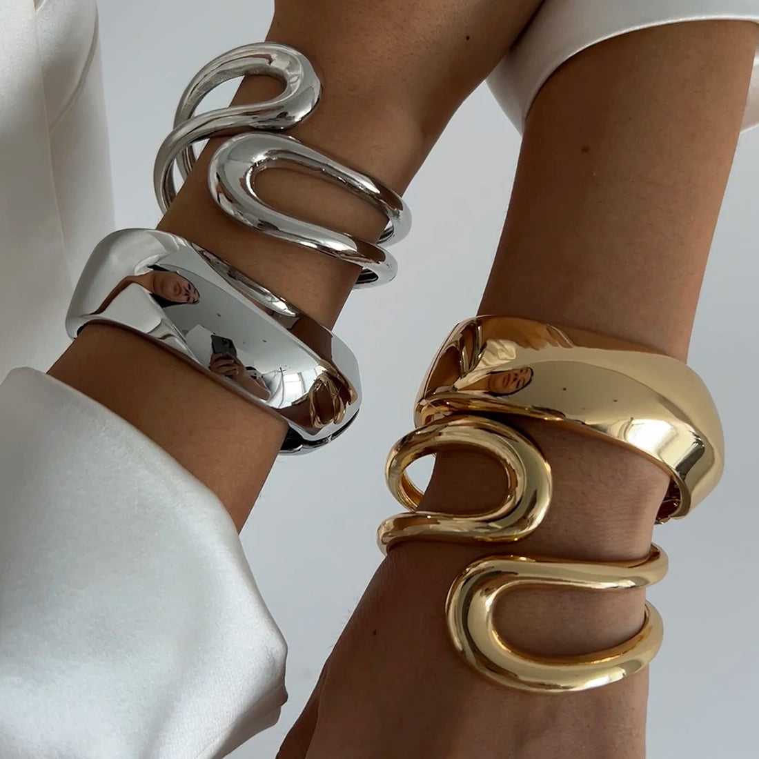 Geometric Metal Cuff Bracelet