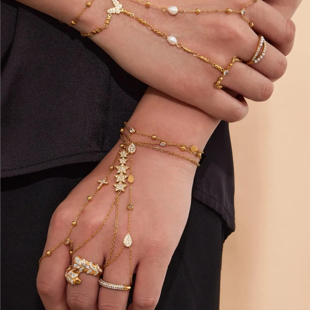 Gold Hand Chain Bracelet