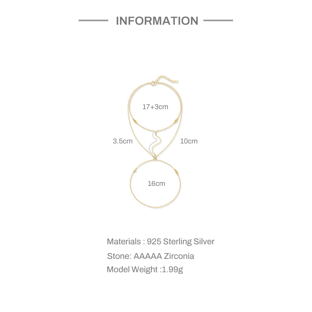 Sterling Hand Chain Bracelet