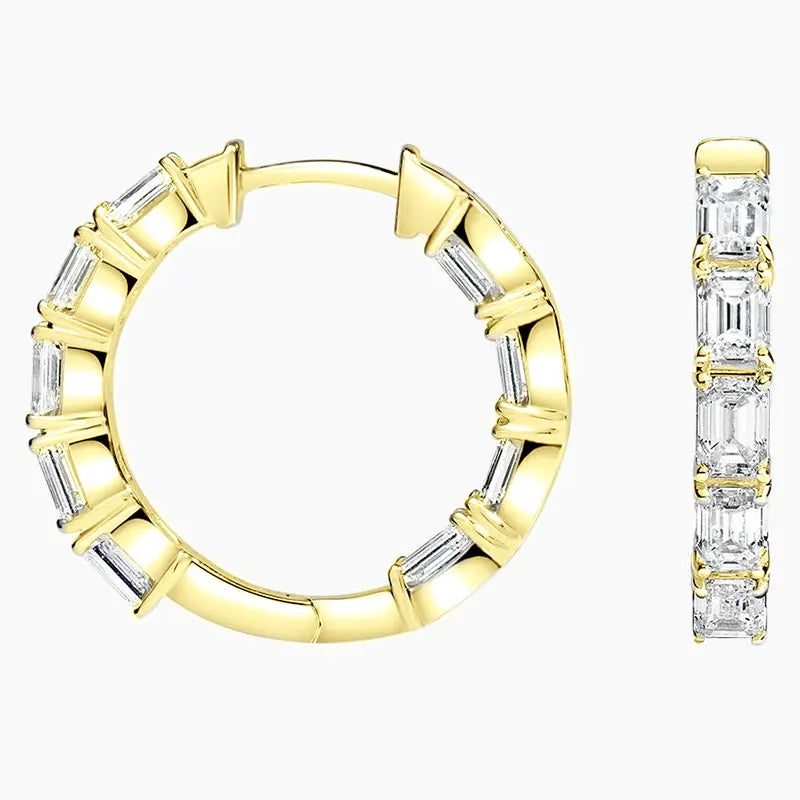 Emerald Hoop Earrings