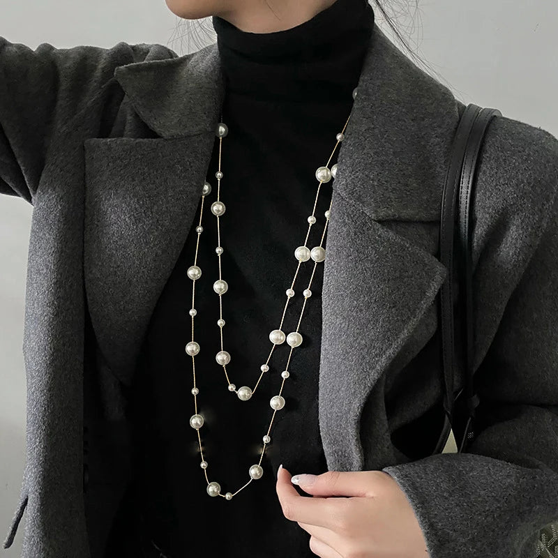 Double Pearl Necklace
