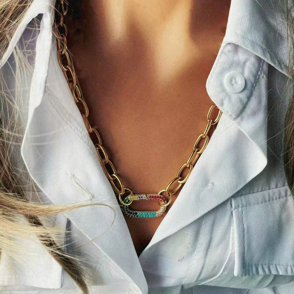 Oval Buckle Necklace
