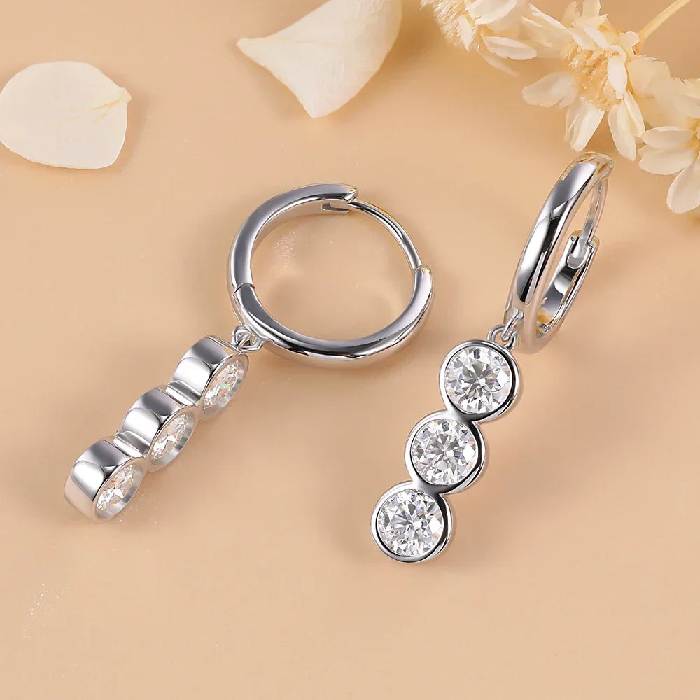 Three Stone Earrings