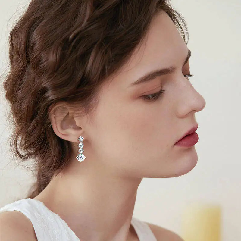Moissanite Drop Earrings