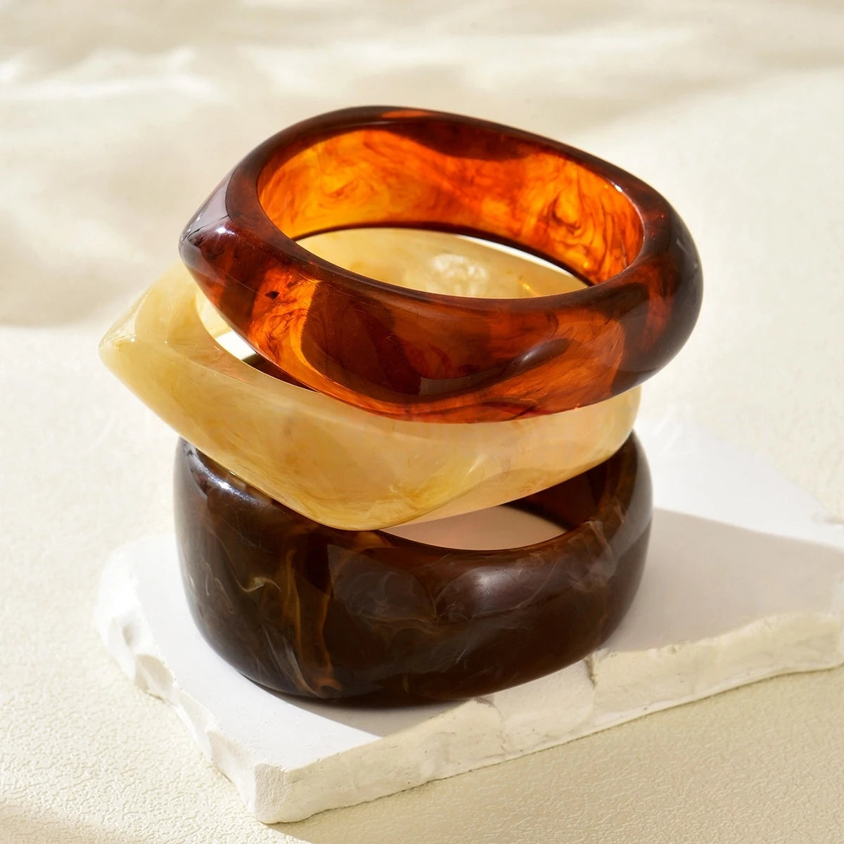 Acrylic Chunky Bangle Set
