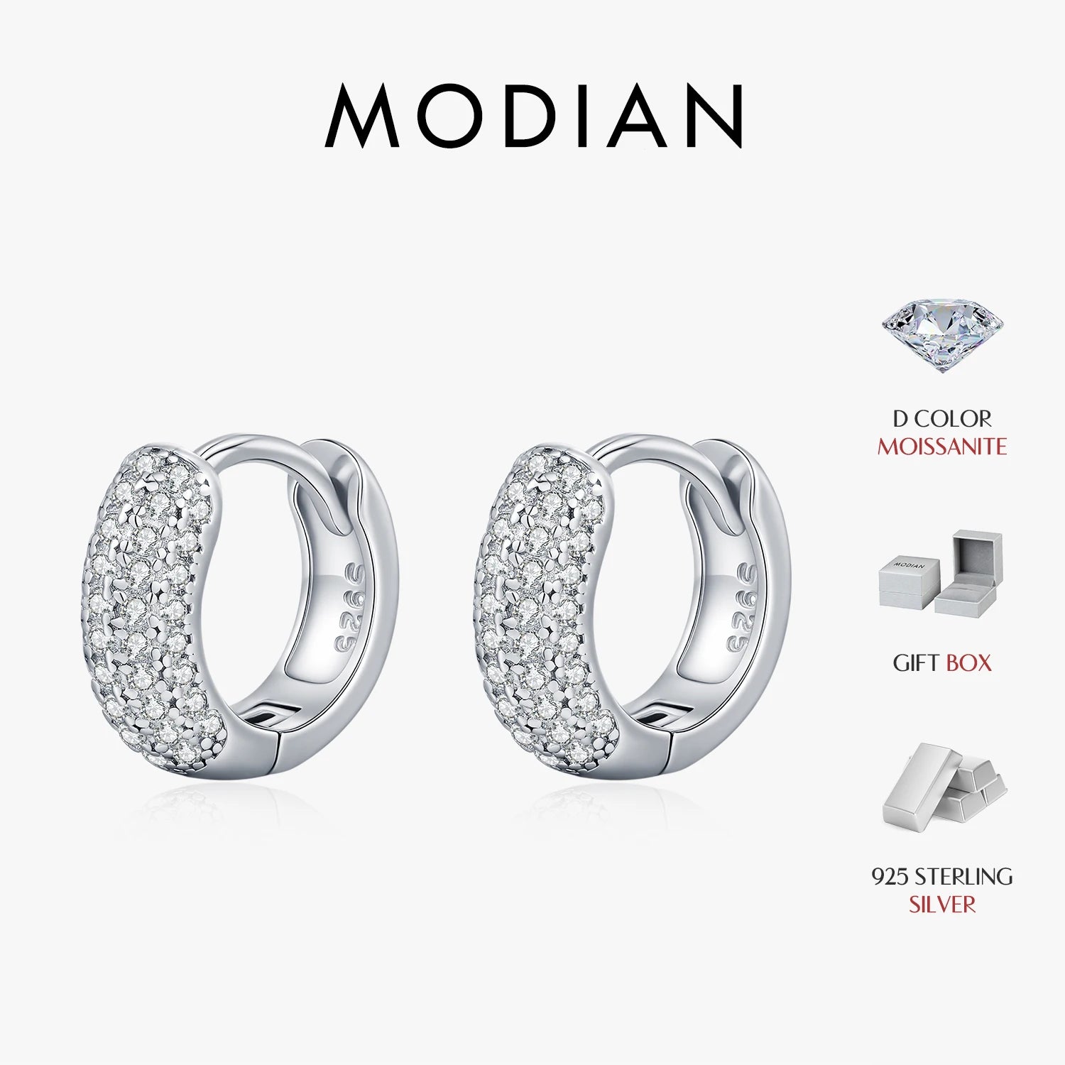 Moissanite Hoop Earrings