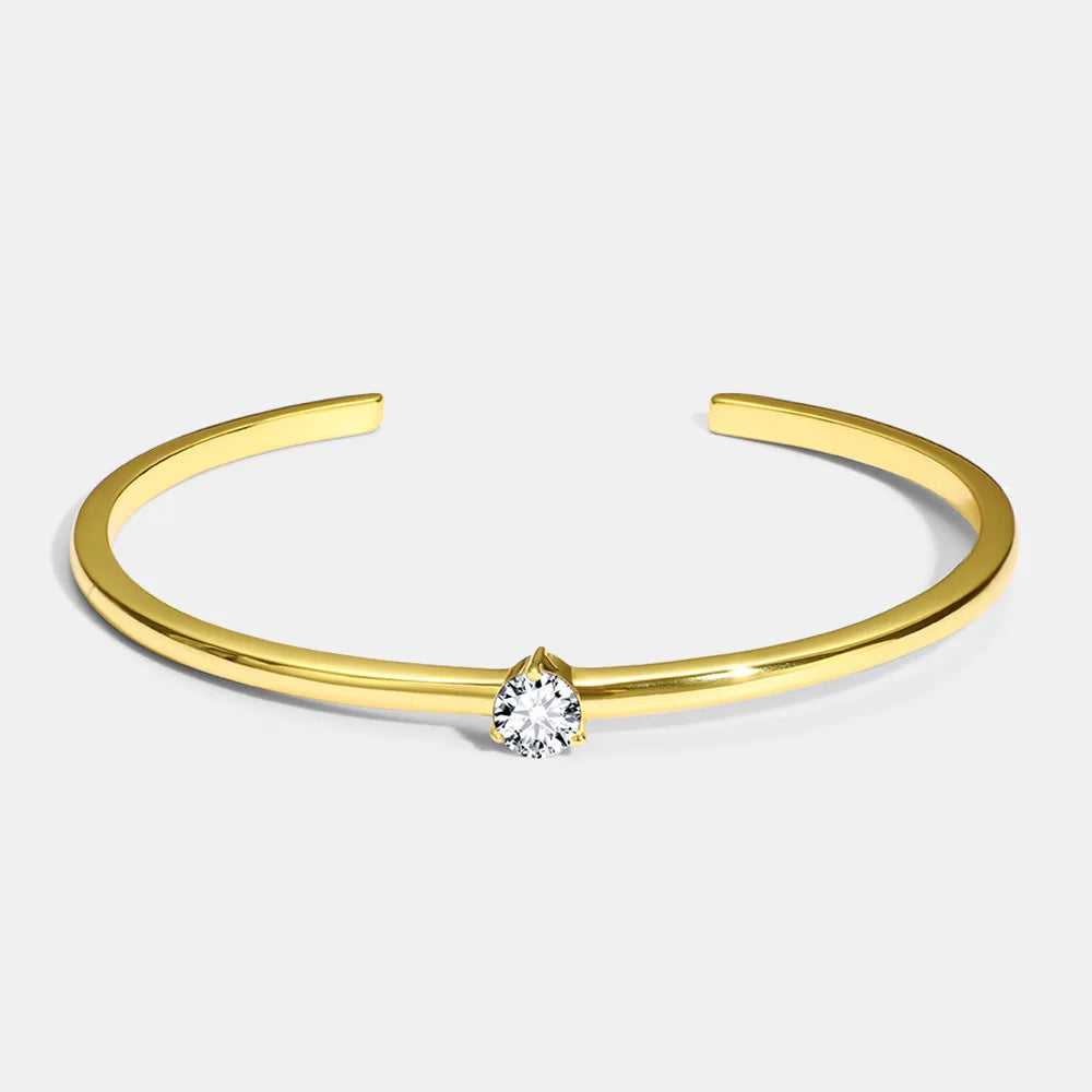 Gold Zircon Open Bracelet