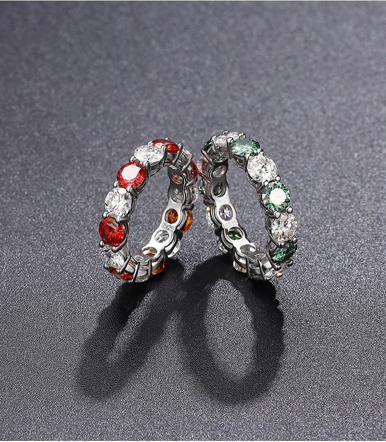 Black White Moissanite Ring