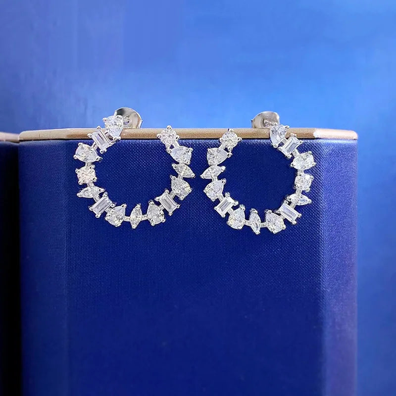 Moissanite Hoop Earrings