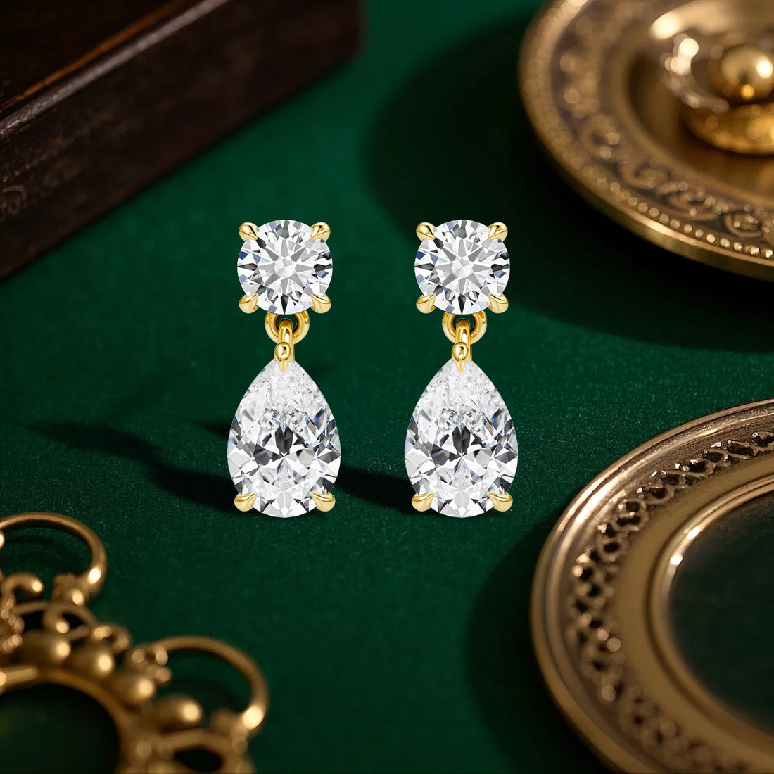 Pear Moissanite Earrings