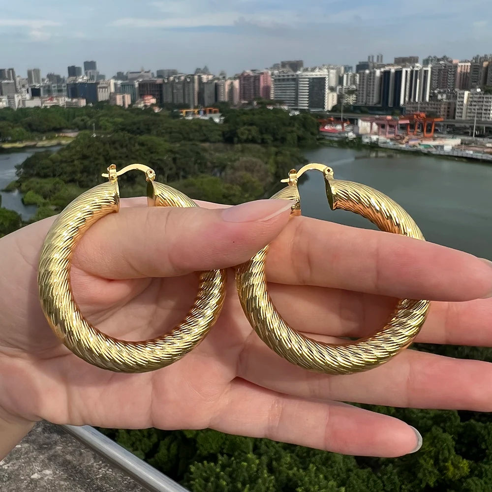Twisted Gold Hoops