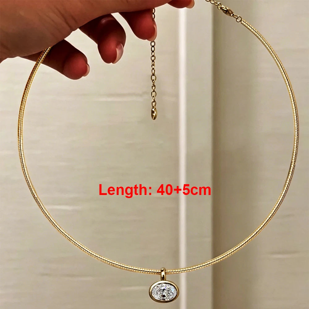 Oval Moissanite Choker