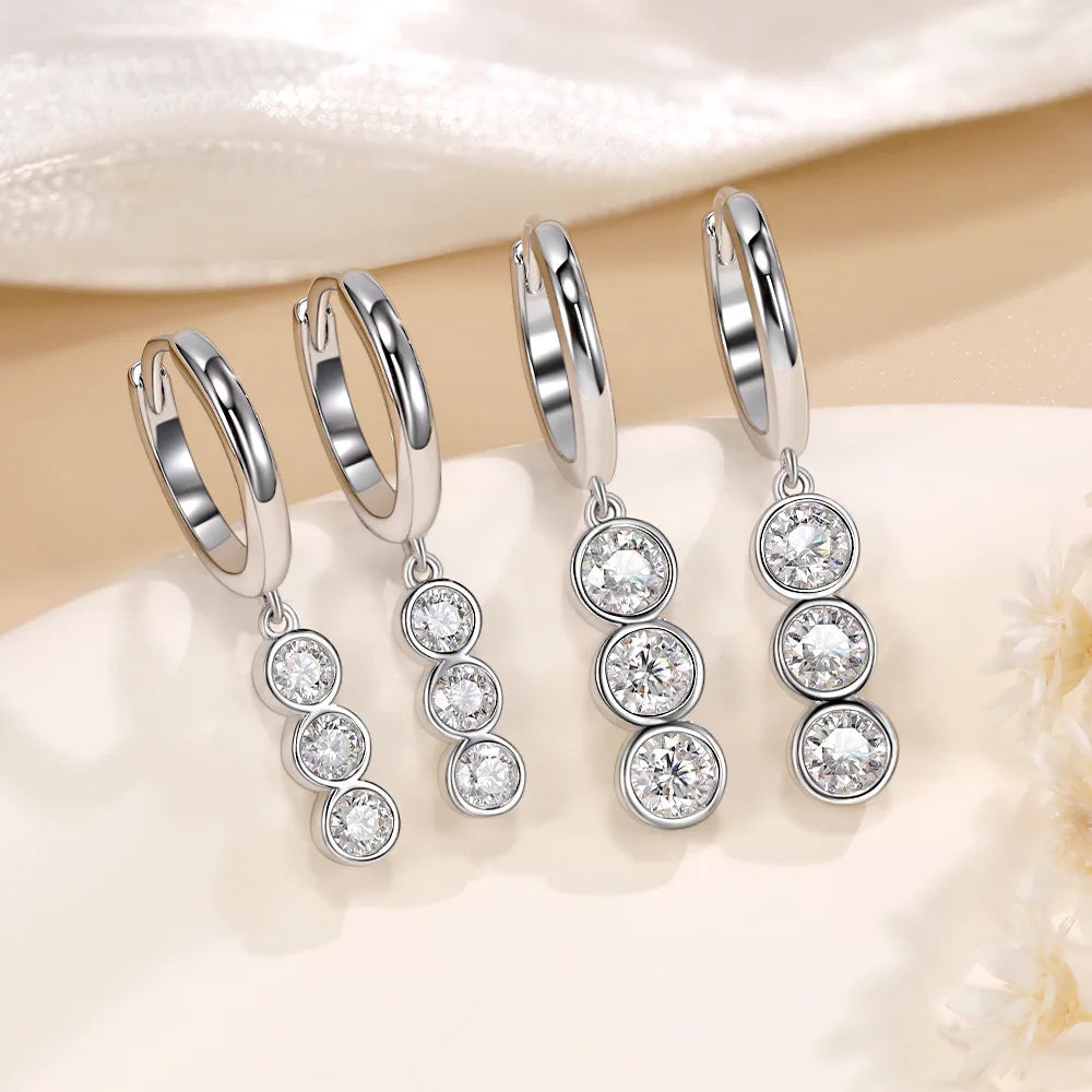 Three Stone Earrings