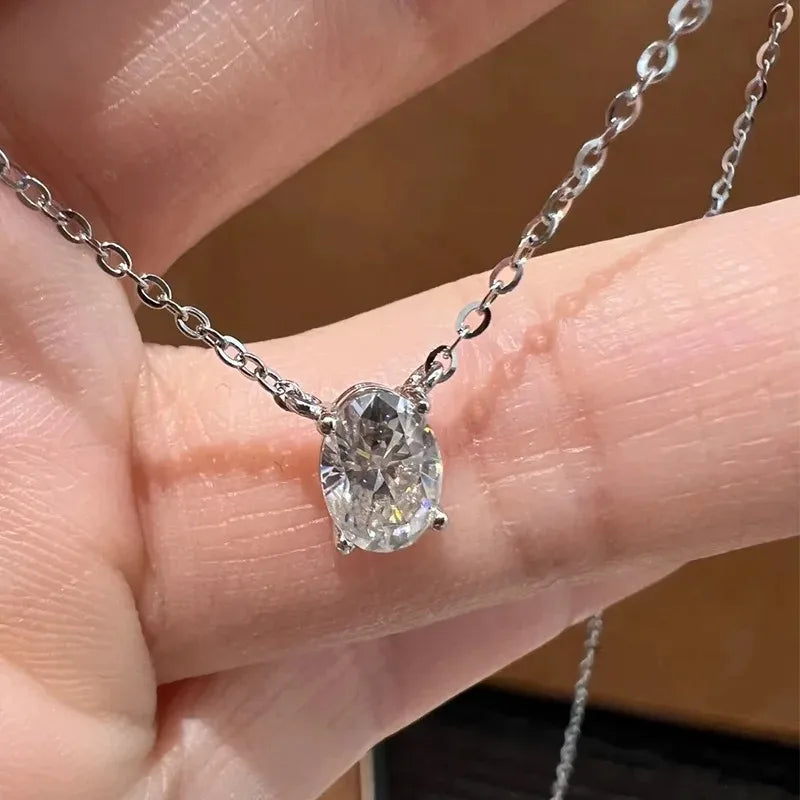 Oval Solitaire Necklace