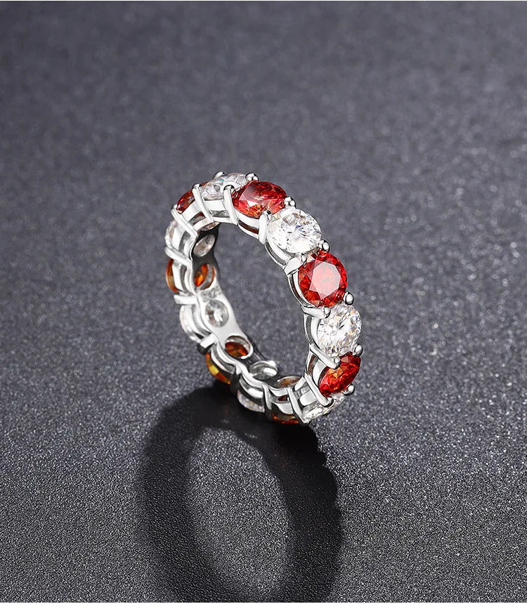 Black White Moissanite Ring