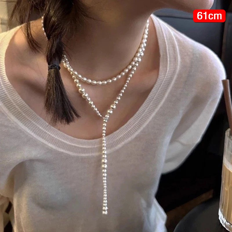 Double Pearl Necklace