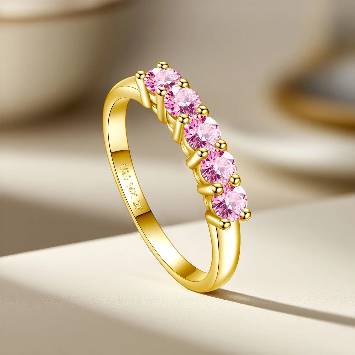 Pink Moissanite Ring