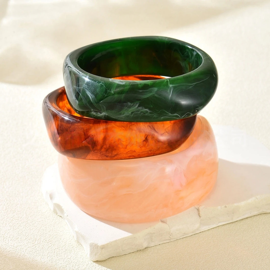 Acrylic Chunky Bangle Set