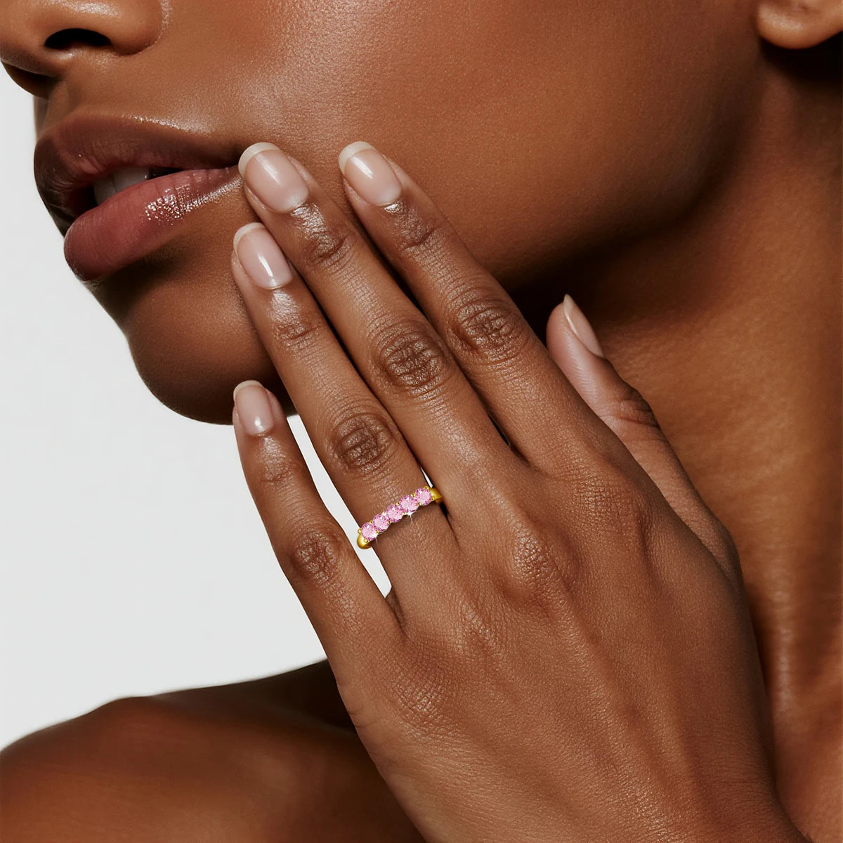 Pink Moissanite Ring