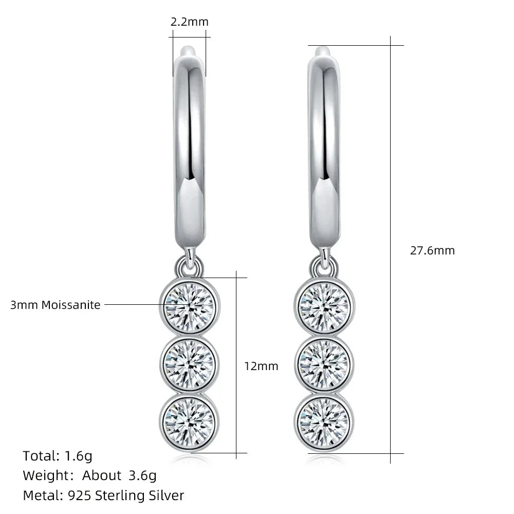 Three Stone Earrings
